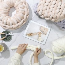 뜨개 만들기 핑거니팅 가방만들기 취미생활 심심할때 다양함 핸드메이드, 500g 아이보리