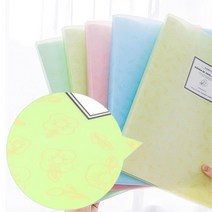 정전기방지 포켓 파스텔컬러 클리어 화일 교사 서류 읽기자료 관공서 유치원 고등학생 학원, 1개, 옐로우