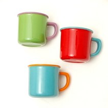 한국도자기 머그컵 3P 컵뚜껑세트 도자기컵, 그린+퍼플, 회색고양이