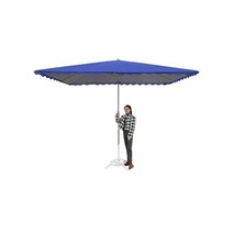 대형 파라솔 야외 직사각형 상업용 테라스 옥상 카페, 블루 2.5X2