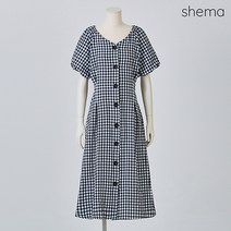 [세마] 깅엄체크볼륨슬리브원피스_HKM1OP3221