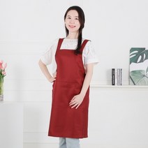 클린유니폼 카페 방수 작업용 서빙 바리스타 식당 업소용 서빙용 주방 민자 앞치마 X형 5색상, 와인, 1개
