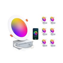 CLOUDY BAY 6팩 15.2cm6인치 스마트 WiFi LED 매입형 조명 RGBCW 색상 변경 알렉사 구글 홈 어시스턴트와 호환 허브 필요 없음 15W 2700K6500K C, 6 Inch | White_Rgbcw / Wi-Fi