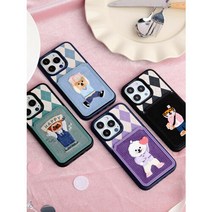 디자인스킨 [디자인스킨]아이폰 코듀로이 자수 카드 포켓 파티 케이스, 선택완료, 그린-비코/13프로맥스