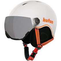 kufun 스키 헬멧 스키 고글 스노우 보드 바이저 헬멧 스노보 주니어 여성 남녀 공용 어린이, s(50-54cm), 하얀색