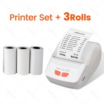 카드 포스기 POs 이지체크 단말기 신화포 무료 앱 SII Loyverse POS 휴대용 열전사 프린터 영수증 인쇄, 03 WH add 3Rolls_02 미국 플러그