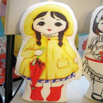 퀼트가게소녀시대 인형 컷트지 소녀 4종류 천 원단, 꽃바구니소녀