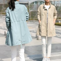 동대문스타일 여성 봄점퍼 후드 카라넥 워싱 야상점퍼 봄자켓 바람막이 MU리플