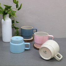 로얄베일 샤롯데 머그컵 중 - 4p 1set 신혼 돌답례품 돌잔치답례품, B(비스크/피치핑크/하버블루/스카이)