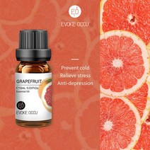 EVOKE-포크 에센셜 오일 10ML 아로마 디퓨저용 가습기 마사지 캔들 비누 제조 100% 자연 라벤더 자, 11 Grapefruit_01 10ml
