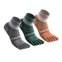 등산양말 여성등산양말 남성등산양말 두꺼운 울양말 노가다 장목 Maleroads-스포츠 코튼 다섯 발가락 양말, 05 3Pairs GrayGreenOran
