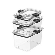 프리파라 트라이탄 래치락 직사각 밀폐용기 3조