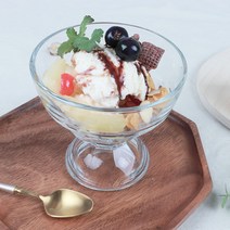신 아이스크림 잔 300cc VV 그릇 디저트 볼 요거트 아포카토 유리 그릇, 신아이스크림잔 300cc