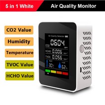 이산화탄소경보기 측정기 Tuya-3/5/6/7 in 1 Wifi/No Wifi 공기질 측정기 PM2.5 CO2 TVOC HCHO AQI 온도, 14 5 in 1 No Wifi A, 14 5 in 1 No Wifi A