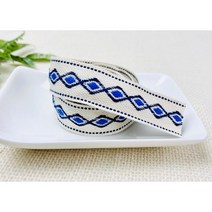 핀쿠션 2cm폭 내추럴 다이아패턴 단면 쟈가드 테이프, 블루