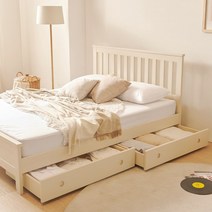 퍼니코 피카소 SE0등급 소나무 원목침대 + 포켓 하이 유로탑 70T 매트리스 포함 (SS/Q), 화이트 워시