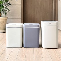 잇잉 스마트 자동 휴지통 16L 18L 자동 센서 쓰레기통 20l종량제봉투 무소음 냄새차단 주방 욕실 원터치 사각 자동스위치 냄새안나는쓰레기통, 3. 에크루 화이트 18리터