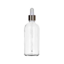 투명 유리병 100ml 골드 스포이드 (검정고무/흰색고무), 100ml/골드 스포이드 흰색고무