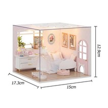 원목 미니어처 인형의집 가구 돌하우스 나무 조립 인형 집 장난감 수제 풍경 룸 키트, c