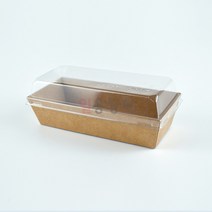 일용상회 종이용기 DRP 26호 직사각 500개 크라프트 샌드위치용기 종이트레이, 용기 단품