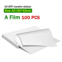 uv dtf ab 필름 6090 4060 a1 a2 a3 a4 uv 프린터 방수 전송 dtf 필름 로고 곡선 라운드 접착 스티커 l1800 l805, 필름 a3 100pcs