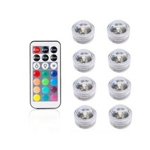 RGB 방수 잠수정 LED 빛 배터리 플라워 꽃무늬병 그릇 수족관 파티 결혼식 웨딩 수 중 밤 램프 차 조명을 운영, 8 lamp 1 controller