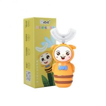 u자형 칫솔 어린이 유아 스마트 소닉 전동 2-12Y 키즈 치아 구강 관리 청소 브러시 베이비 아이템, [01] yellow-2-12Y