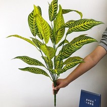 대형 조화 인조 장식 나무 화분 조경 플랜테리어어 포크 식물 잎 열대 야자 바나나 잎 홈 정원, 75cm 26잎 e