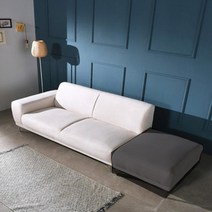 잡지꽂이기능 미용실 프리미엄 3인소파 깔끔디자인, 아이보리