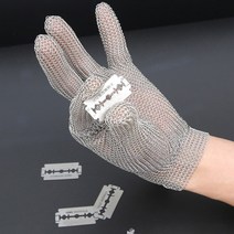 스테인레스 스틸 소재 보호 장갑 메쉬 안티 컷 칼 체인 메일 주방 정육 작업용, 01 Grey_05 XS