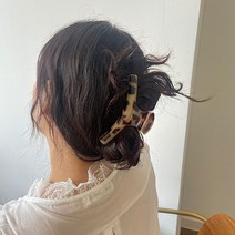 호피 라운드 집게핀 헤어핀 머리핀 올림머리 헤어 집게