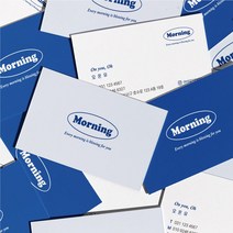 모닝 명함 스카이 블루 깔끔한 심플한 모던 감성 디자인 로고 출력 컬러 고급 인쇄 제작, 고급지_띤또레또200매