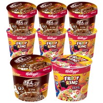 켈로그 컵시리얼 첵스초코 4개 + 후르트링 4개