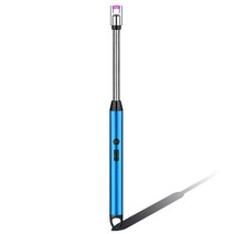 실외용난로 신제품 USB 충전식 방풍 플라즈마 점화 롱 가스 스토브 야외 특이한 라이터 주방용, [02] 파란