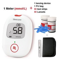 가정용 금고 소형Sinocare 혈당 Teste 안전 AQ 스마트/안전 음성 포도당 측정기 50 pcs 테스트 스트립 랜, CHINA_Vioce 50 kit mmol