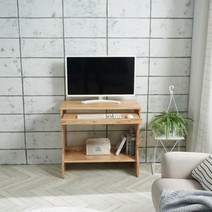 [천삼백케이] [우아미아이] 브리너 참죽원목 입식 컴퓨터책상 800