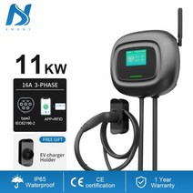 전기차충전기 Khons EV 월박스 타입 2 3 상 전기차 충전 스테이션 16A 32A EVSE 벽걸이 IEC 62196-2 22kW, 11KW 16A 3Phase, Type2 APP-WIFI-RFID