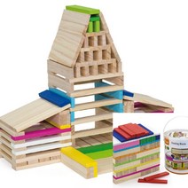 내츄럴우드칩 250P 나무블록쌓기 목재장난감 나무블럭쌓기