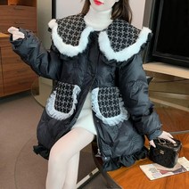 도톰한 패치 허리 도톰한 패딩 중 롱