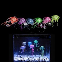 기타 수족관 해파리 인공 장식 물고기 탱크 수중 수생 어항, 오렌지 BL03499, 오렌지 BL03499