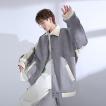 재킷 남성 봄 옷 일본 유행 컬러 매칭 탑 스웨이드 캐주얼