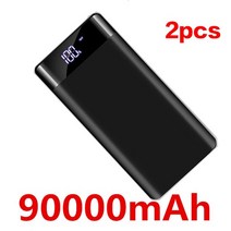 만랩충전기 hyperjuice 보조배터리 90000mah 캠핑 태양열 충전기 고속 빠른, 검정-90000mah-2pcs