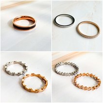 골드 실버 여성 심플 데일리 써지컬스틸 반지