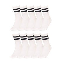 삭스핏 여성 투라인 스트라이프 삭스 화이트 10족 삼선양말