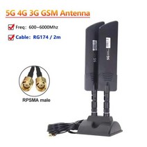안테나 듀얼 5G 4G LTE 3G 라우터 공중 600 ~ 600Mhz 옴니 와이파이 CPE 프로 외부 무선 2*2 TS9 SMA 수 커뮤니케이션용, RPSMA male 2, RPSMA male