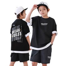 더베이지 여름 주니어 남아 반팔 세트 루팅 상하 SET B3159 아동 초등학생 반바지 상하복