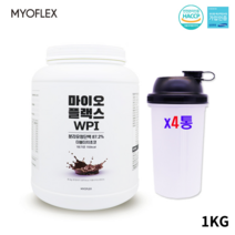 마이오플랙스 프로틴 WPI 분리 유청 단백질 가루 분말 BCAA 이소 류신 발린 웨이 글루타민 아르기닌 EAA 필수 아미노산 헬스 근육 벌크업 마른사람 보충제 헬린이 식스팩 복근 만들기 유지어터 홈트레이닝 파우더, 4통, 1kg