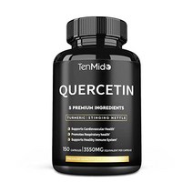 케르세틴 캡슐 3550mg 5개월 공급 & 베르베린 쏘는 쐐기풀 강황 블랙 페퍼 | 심혈관 호흡기 건강 촉진 면역 지원 강력한 항산화제 항염증제BGSL