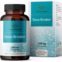 미국 HERBAMAMA Stone Breaker 보충제 - 유기농 찬카 피에드라 캡슐 신장 결석 용해제 돌 브레이커 및 담낭 클렌징 간 비뇨기 기능 지원 GMO 프리 1200mg, 100개 (1팩)