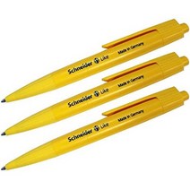 일본직발송 3. 슈나이더 SCHNEIDER 볼펜 라이크 오페이크 LIKE OPAQUE M 중자 3개 세트 옐로우 잉크 칼라, One Size